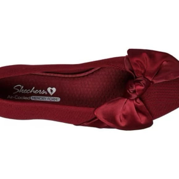 NIB Skechers Cleo Point Classy Bow Flat 8.5 Red - Picture 3 of 5